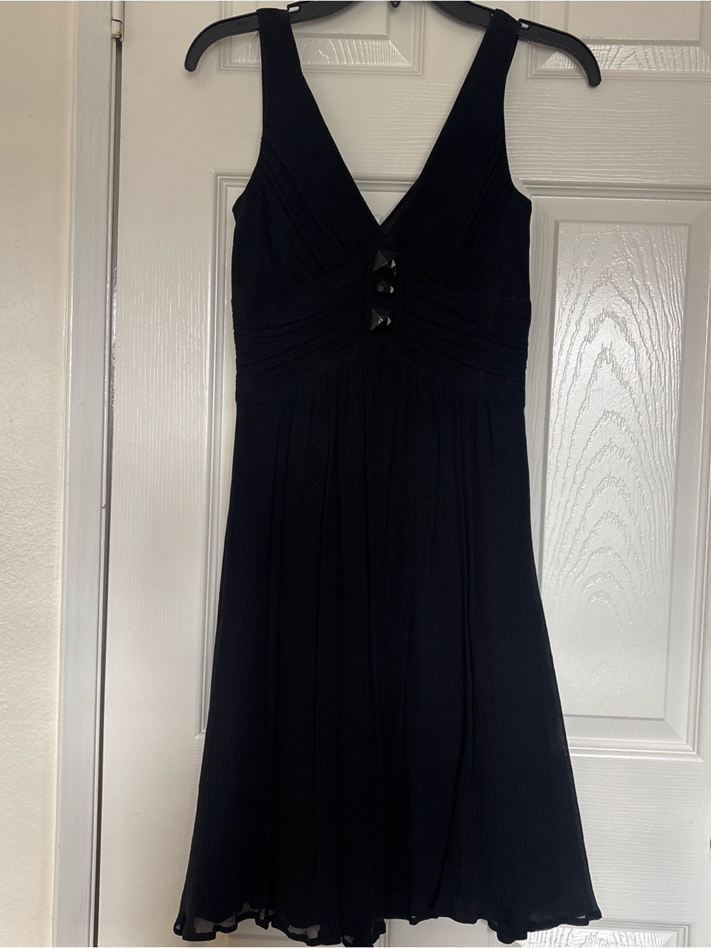 Express Black V-Neck Sleeveless Fit-and-Flare Dress